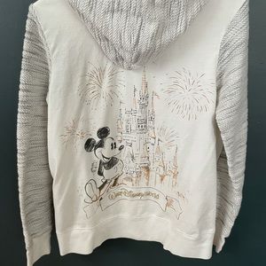 Disney world white/cream zip up - large /worn once